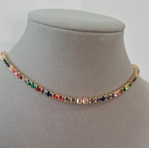 Jewelry - Mother of birth tennis necklace 4mm stones